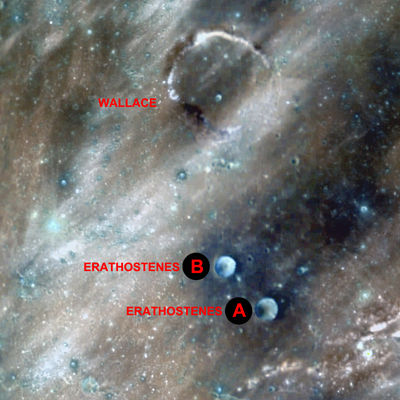 221 - Wallace and Erathostenes "A" and "B"
nessun commento
Parole chiave: The Moon from orbit - Clementine (Wallace & Erathostenes A and B)