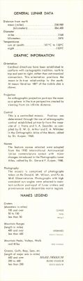 The Moon (Original USAF Map) General Lunar Data and Graphic Info.
Parole chiave: Maps