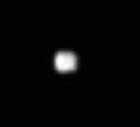 The Trojan Moons: Helene, from 760.000 Km
Caption NASA originale:"Saturn's moons Helene and tiny Polydeuces (not seen here) are Trojan moons of Dione, orbiting about 60° ahead of and behind, the much larger moon. Trojan moons are usually found near gravitationally stable points ahead or behind a larger moon. Polydeuces (or S/2004 S5) was discovered by the Cassini imaging team. Helene is 32 Km (20 miles) across, while Dione is 1.118 Km (695 miles) across. 
Tethys also has two of its own Trojan moons. 
The image was taken in visible light with the Cassini spacecraft narrow-angle camera on May 20, 2005, at a distance of approx. 760.000 Km (such as about 472.000 miles) from Helene. The image scale is 5 Km (about 3 miles) per pixel. This view of Helene has been magnified by a factor of three and sharpened to aid visibility".

Nota: raffrontate questa immagine di Helene con quella ottenuta dalla Sonda Voyager 2. Ma secondo Voi stiamo guardando sempre lo stesso oggetto?!?
Parole chiave: Saturn's Moons - Helene