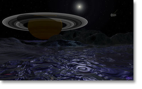 A Night on Japetus
Giapeto, la "luna a due facce" - una chiara ed una scura - in una visione di David Seal. Bellissima immagine, senza dubbi!
Parole chiave: A Vision of Saturn's Moons