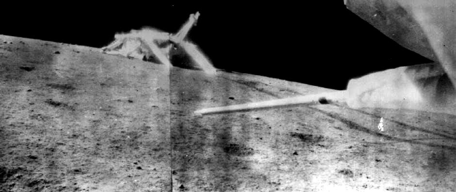 Mare Imbrium: the Rover is leaving the "nest"...
Luna-17 landed on the Moon on November 15, 1970. The robotic rover, Lunokhod-1 rolled off the landing platform to explore the surface of the Moon for about a month. Two cycloramic cameras on either side of the rover were oriented for 180° horizontal panoramas (500×3000 pixels). These panoramas are sometimes geometrically warped to correct for the 15° tilt of the camera. Two other cameras were oriented for 360° vertical panoramas of 500×6000 pixels, including images of the sky, for star locations. A level indicator was placed below these cameras, with a bull's eye pattern and a small metal ball bearing. 

Over 200 panoramas were returned. Two cameras transmitted simultaneously, on 130 and 190 KHz subcarriers. Analysis of these images was carried out by the Sternberg Astronomical Institute (SAI), the Vernadskii Geophysical Institute (GEOKhI), and the Space Research Institute (IKI). The cameras were built by Arnold Selivanov's Team.
Parole chiave: Moon Panorama - Mare Imbrium