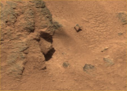 Fragments of a "strange" Panorama - Sol 621
Original caption:"Haze occasionally obscured the view of the hills on the distant rim of Gusev Crater 80 Km (50 miles) away. As DDs swooped across the horizon in the upper right portion of the panorama, the robotic explorer changed the filters on the camera from red to green to blue, making the dust devils appear red, green and blue. In reality, the dust devils are similar in color to the reddish-brown soils of Mars. No attempt was made to "smooth" the sky in this mosaic, as has been done in other panoramic-camera mosaics to simulate the view one would get by taking in the landscape all at once. The result is a sweeping vista that allows viewers to observe weather changes on Mars. 

The summit of Husband Hill is a broad plateau of rock outcrops and windblown drifts about 100 mt (300 feet) higher than the surrounding plains of Gusev Crater. In the distance, near the center of the mosaic, is the South Basin, the destination for the downhill travel Spirit began after exploring the Summit Region".
Parole chiave: Mars Panorama - Controversial