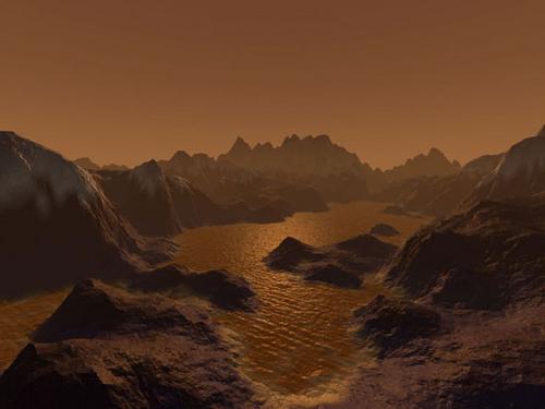 Pools on Titan
Una piccolissima annotazione: quasi tutte le "Visioni Artistiche" di Titano sono caratterizzate da una sostanziale "luminosità" e "limpidezza" del paesaggio. A nostro modo di vedere - ed in accordo ai risultati che abbiamo ottenuto con un semplicissimo programma di simulazione - Titano, a differenza di quanto sino ad ora "artisticamente" ipotizzato, dovrebbe essere un mondo decisamente buio. E', inoltre, fortemente plausibile - anche se speriamo di sbagliarci - che la qualità delle immagini che verranno riprese e trasmesse dalla superficie del pianeta sia decisamente cattiva non solo per la scarsità di illuminazione, ma anche a causa della fitta nebbia che, a ben vedere, potrebbe essere presente anche sulla superficie di Titano (e non solo negli strati alti e medio-alti della sua spessa atmosfera).
Parole chiave: Artistic Views of the Solar System