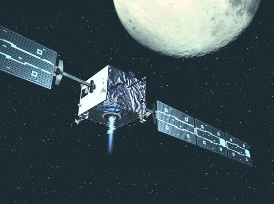 SMART-1 and the Moon
SMART-1's science payload, with a total mass of some 15 Kg, features many innovative instruments and advanced technologies. These are: 

- AMIE, a miniaturised HR camera for Lunar Surface imaging;
- SIR, a Near-Infrared Point-Spectrometer for Lunar mineralogy investigation;
- D-CIXS, a very compact X-ray Spectrometer with a new type of detector and micro-collimator which will provide fluorescence spectroscopy and imagery of the Moon's surface elemental composition;
- XSM, an X-ray monitor to support D-CIXS by providing measurements of solar X-ray emission for calibration:
- KaTE, an experiment aimed at demonstrating deep-space telemetry and telecommand communications in the X and Ka-bands;
- RSIS, a Radio-Science Experiment relying on KaTE. It monitors the electric propulsion by means of tracking techniques. In lunar orbit it will, with AMIE, also study the Moon's libration.
Parole chiave: Artistic Views of the Solar System