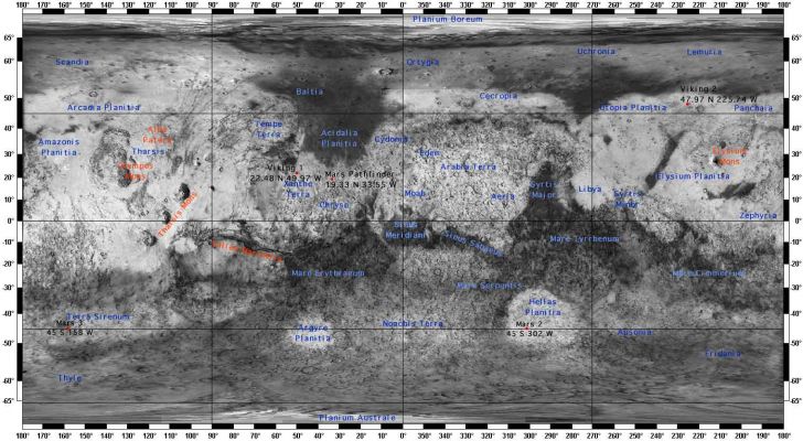 Mars Global Map (Mariner 9): Main Regions and Landing Sites
nessun commento
Parole chiave: Mars Maps