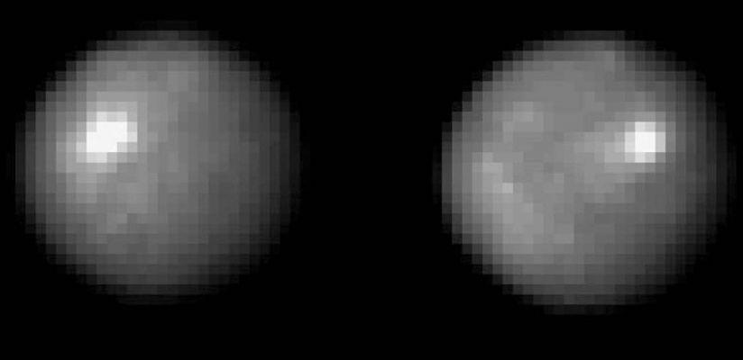 Moments of 1-Ceres (1)
Da "NASA - Picture of the Day", del 21 Agosto 2006:"Is 1-Ceres an Asteroid or a Planet? 
Although a trivial designation to some, the recent suggestion by the Planet Definition Committee of the International Astronomical Union would have 1-Ceres reclassified from Asteroid to Planet. 
A change in taxonomy might lead to more notoriety for the frequently overlooked world. Ceres, at about 1000 Km across, is the largest object in the main Asteroid Belt between Mars and Jupiter. Under the newly proposed criteria, Ceres would qualify as a planet because it is nearly spherical and sufficiently distant from other planets. Pictured above is the best picture yet of Ceres, taken by the Hubble Space Telescope as part of a series of exposures ending in 2004 January. Currently, NASA's Dawn mission is scheduled to launch in 2007 June to explore Ceres and Vesta, regardless of their future designations".
Parole chiave: Hubble Images - Asteroids and Planets