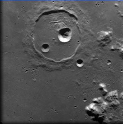 Cassini Crater
Original ESA caption:"This image of Crater Cassini was taken on 19 January 2005 with the highly compact, lightweight and rugged AMIE camera on board ESA's SMART-1 spacecraft - note: AMIE stands for the Advanced Moon Micro-Imager Experiment (AMIE) experiment. Cassini has a diameter of 57 km and is located at 40º North, on the edge of Mare Imbrium". 
Parole chiave: The Moon from SMART-1