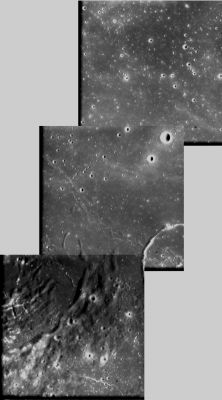 Mare Humorum
This mosaic of three images, taken by the advanced Moon Imaging Experiment (AMIE) on board ESA's SMART-1 spacecraft, shows Mare Humorum on the Moon.
 
AMIE obtained the top frame on 1 January 2006, from a distance of 1087 kilometres from the surface, with a ground resolution of 98 metres per pixel. The remaining two frames were taken on 13 January 2006, from a distance of about 1069 (centre) and 1050 kilometres (bottom) from the surface, with a ground resolution of 97 and 95 metres per pixel, respectively. 
The area shown in the top image is centred at a latitude of 40.2º South and longitude 25.9º West; the centre image is centred at a latitude of 40.2º South and longitude 27.3º West; the bottom image is centred at a latitude of 40.2º South and longitude 28.8º West.  
 
Mare Humorum, or 'Sea of Moisture', is a small circular mare on the lunar nearside, about 825 kilometres across. The mountains surrounding it mark the edge of an old impact basin which has been flooded and filled by mare lavas. These lavas also extend past the basin rim in several places. In the upper right are several such flows which extend northwest into southern Oceanus Procellarum. 

Mare Humorum was not sampled by the Apollo program, so its precise age could not been determined yet. However, geologic mapping indicates that its age is in between that of the Imbrium and the Nectaris basins, suggesting an age of about 3.9 thousand million years (with an uncertainty of 500 million years). 
 
 
Humorum is filled with a thick layer of mare basalt, believed to exceed 3 kilometres in thickness at the centre of the basin. On the north edge of Mare Humorum is the large crater Gassendi, which was considered as a possible landing site for Apollo 17. 

Mare Humorum is a scientifically interesting area because it allows the study of the relationships among lunar mare filling, mare basin tectonics, and global thermal evolution to the major mascon maria – regions of the moon's crust which contain a large amount of material denser than average for that area (Solomon, Head, 1980). 

Past studies (Budney, Lucey) revealed that craters in the mare Humorum sometimes excavate highland material, allowing to estimate the thickness from below the mare cover. Thanks to this, it was also possible to determine that the ‘multiring’ structure of the Humorum basin has a diameter of 425 kilometres (results based on the US Clementine global topography data). 
 
 
In general, the chronology of lunar volcanism is based on the analysis of landing site samples from the Apollo and Luna missions, from the study of the relationship between the stratigraphy (layering of deposits) in different regions, and from the analysis of lunar craters – how they degraded over time and how their distribution in number and size varies over the Moon’s surface. From crater statistics, in the year 2000 Hiesinger and colleagues found that in Humorum there was a peak of eruptions at about 3.3-3.5 thousand million years ago. 

Parole chiave: The Moon from orbit - Mare Humorum