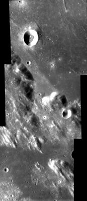 Sulpicius Gallus' Region
This mosaic of three images, taken by the advanced Moon Imaging Experiment (AMIE) on board ESA's SMART-1 spacecraft, shows the area close to the Sulpicius Gallus crater on the Moon.
 
AMIE obtained this sequence on 18 March 2006, from a distance of 1200 kilometres from the surface, with a ground resolution ranging from 110 to 114 metres per pixel. 
The area shown in the top image is centred at a latitude of 19.7º North and longitude 12.2º East; the image in the middle is centred at a latitude of 18.2º North and longitude 12.3º East; the bottom image is centred at a latitude of 16.7º North and longitude 12.5º East.  
 
The prominent crater on the upper left area of this mosaic is called Sulpicius Gallus. It is a fairly fresh, bowl-shaped crater with a diameter of roughly 12 kilometres. The flat lava plains surrounding it belong to the Mare Serenitatis (the 'Sea of Serenity') on the north-eastern side of the Moon facing Earth. The mountains going diagonally through the middle part of the mosaic are called Montes Haemus. They are denoting the edge of the huge impact crater which formed the Mare Serenitatis. 

The area around Sulpicius Crater is very interesting for lunar scientists – it is one of the most geologically and compositionally complex areas of the nearside of the Moon. The geologic history of this region has been shaped by impacts of different scales and epochs, by volcanism of variable style and composition with time, and by limited tectonics. Specific findings (Bell and Hawke, 1995) include the detection of relatively fresh highlands materials in the crater. 
 
 
Good spectroscopic data (that is relative to the mineralogical composition) are available both from the Clementine mission and from ground-based observations, allowing to better constrain the geological evolution of our closest cosmic neighbour. 

The area has been suggested to contain mixtures of glassy and black beads generated when large impacts melted part of the lunar surface. However, modelling the spectral properties of material similar to lunar material does not allow to unambiguously match the composition of the material to the measured data. 

Colour observations of the AMIE camera will help in further clarifying these issues. So, the combination of high spatial resolution imaging and high spectral resolution spectroscopy from datasets from SMART-1, Clementine and ground based telescopes will finally allow to better model mineral mixtures on the Moon.
The crater Sulpicius Gallus is named after a Roman general, state man and orator. He is famous for having predicted an eclipse of the moon on the night before the battle of Pydna (168 BC). A man of great learning, in his later years he devoted himself to the study of astronomy.
Parole chiave: The Moon from orbit - Craters - Sulpicius Gallus