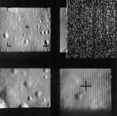 Impact of Ranger 8: the last images
Caption NASA originale:"Final pictures taken by the Ranger 8 P-camera about 1/2 second before impact. Impact occurred on 20 February 1965 at 9:57:36.256 UT. The images are ordered (clockwise from upper left) P3, P4, P2, P1. Impact occurred before transmission of the image P4 was complete, hence the static over most of the image. The areas shown are in Mare Tranquillitatus (Sea of Tranquillity) about 60 km north of the Apollo 11 landing site. Image P3 was taken 0,489 seconds before impact, from a distance of 1,09 Km. The image is about 140 meters across. Image P1 was taken 0,689 seconds before impact from 1,52 Km and is 60 meters across. Image P2 was taken 0,289 seconds prior to impact from 640 meters. The frame is 30 meters across. North is up on all images (Ranger 8, P020)".
Notate la straordinaria somiglianza fra questi ultimi frames prima dell'impatto della Sonda Ranger 8 sulla Luna e gli ultimi frames prima dell'impatto della Sonda NEAR-Shoemaker sull'Asteroide Eros!
Parole chiave: The Moon