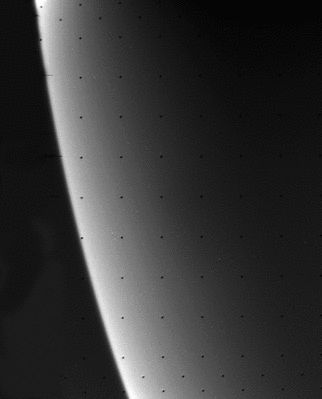 The limb of Uranus
Original caption:"Voyager 2 image of the limb of Uranus from about 694.000 Km. This narrow angle view is about 5.100 Km across and was taken 12 hours after closest approach. The image is centered at -10, 212 and North is up. (Voyager 2, FDS 26863.12)".
Parole chiave: Uranus