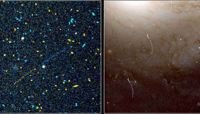 Asteroids, from HST (2)
"Many asteroids remain undiscovered. In fact, 1 was discovered in 1998 as the long blue streak in the above archival image taken by the Hubble Space Telescope. In 2002 June, the small 100-mt asteroid 2002 MN was discovered only after it whizzed by the Earth, passing well within the orbit of the Moon. 2002 MN passed closer than any asteroid since 1994 XM1 but not as close as 2004 MN4 will pass in 2029. A collision with a large asteroid would not affect Earth's orbit so much as raise dust that would affect Earth's climate. One likely result is a global extinction of many species of life, possibly dwarfing the ongoing extinction occurring now".
Dopo aver letto questi commenti la nostra memoria ritorna allo tsunami del Dicembre 2004 ed al paventato spostamento dell'asse terrestre: l'ipotesi più plausibile per spiegare l'accaduto sembra essere proprio quella che la NASA stessa ci suggerisce commentando questi frames HST: un asteroide di circa 100 metri potrebbe aver impattato l'Oceano Indiano.
C'è da riflettere.
Parole chiave: Hubble Images - Asteroid