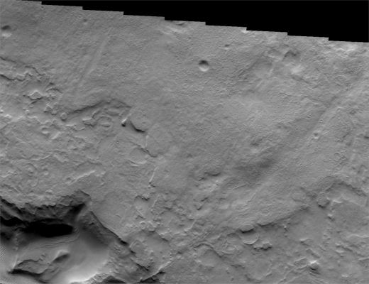 Features of Auqakuh Vallis (Original NASA/JPL/ASU b/w Frame)
Image information: VIS instrument;
Latitude: 31,0° North;
Longitude: 60,6° East;
Resolution: 19 meter/pixel. 
Parole chiave: Mars from orbit - Channels - Auqakuh Vallis
