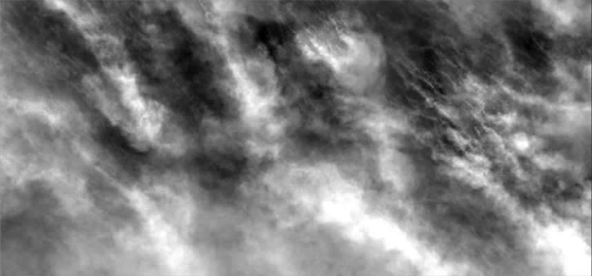 Thick Clouds over the South Pole (Original NASA/MGS/MSSS b/w Frame)
Caption originale:"In this image the Martian Surface is completely hidden from view by thick clouds. The thickness of the clouds indicates the dust is a major component of the clouds. Images like this one can provide vital information about the atmosphere and climate of Mars today. This image was collected during late Summer near the South Pole". 

Image information: VIS instrument;
Latitude: - 69,9° N;
Longitude: 235,3° E;
Resolution: 17 meter/pixel.
Parole chiave: Mars from orbit - Clouds