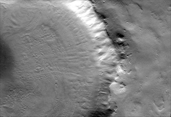 Unnamed "Double" Impact Crater (2 - Original NASA/JPL/ASU b/w Frame)
Location near: 42,9° North; 157,9° East
Image width: ~3 Km (~1,9 mi) 
Season: Northern Spring
Resolution: 19 mt/pixel

Parole chiave: Mars from orbit - Craters - Double Crater