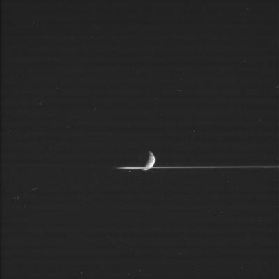 Dione behind the Rings
Original caption:"N00042630.jpg was taken on November 03, 2005 and received on Earth November 05, 2005. The camera was pointing toward DIONE at approximately 2.460.100 Km away, and the image was taken using the P120 and UV3 filters. This image has not been validated or calibrated".
Parole chiave: Saturn's Moons - Dione