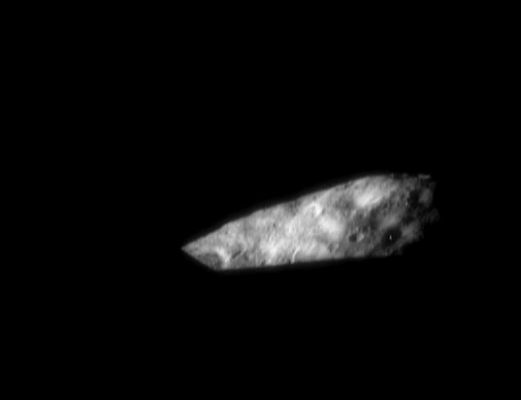 Sunset on Eros
Eros' irregular shape gives rise to some stunning vistas at the time of sunrise or sunset. On March 6, 2000, the imager on the NEAR Shoemaker spacecraft caught this view of a stunning sunset. In the pitch black foreground the Sun has already set, but just over the horizon another part of the asteroid remains lit. Eros' rotation period is just 5 hours, 16 minutes, so in the course one 24-hour Earth day an observer on Eros would be treated to four full cycles of sunrises and sunsets.
Parole chiave: Asteroids: images from Space