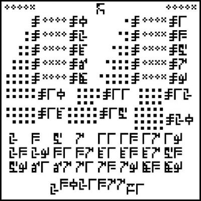 Earth is calling: the "puzzle"
Da "NASA - Picture of the Day", del 2 Aprile 2006:"If you could send a message to an Alien Civilization, what would you say? The people from the Cosmic Call Project sent the above image as the first page of a longer message. The message was broadcast toward local stars by radio telescope during the Summer of 1999. Another message was sent in 2003. The single-dish, 70 meter diameter telescope that send the messages is located in Ukraine on the Crimean peninsula near the town of of Evpatoria. This first page of the Cosmic Call 1999 message, shown above, involves only numbers and so is easier for puzzle solvers to decode than a more famous message broadcast toward distant star cluster M13 in 1974".
