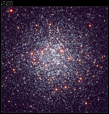 M 55 - Globular Star Cluster
M 55 is a large Globular Star Cluster of around 100.000 stars. Only 20.000 LY away in the constellation Sagittarius, M 55 appears to earth-bound observers to be nearly 2/3 the size of the full Moon. Globular star clusters like M 55 roam the halo of our Milky Way Galaxy as gravitationally bound populations of stars known to be much older than stellar groups found in the galactic disk. Astronomers who make detailed studies of globular cluster stars can accurately measure the cluster ages and distances. Their results ultimately constrain the age of the Universe and provide a fundamental rung on the astronomical distance ladder.
Parole chiave: From Earth Images