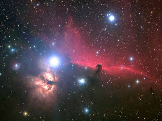 M 43 - The "Horse-Head Nebula" (wide-field)
"...Our duty is to blare, like brazen-throated horns, in the fog of philistinism and in seething storms.
The Poet is always indebted to the Universe, paying interests and fines on sorrow..."

Vladimir Mayakowsky - "Conversation with an inspector of Taxes about Poetry"
Parole chiave: From Earth Images