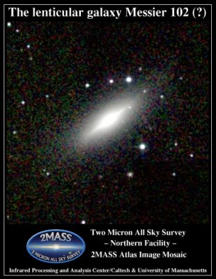 M 102 - A "lenticular" galaxy?
"...Dammi una possibilità, o Dio, di ricominciare..."

(anonimo)
Parole chiave: From Earth Images