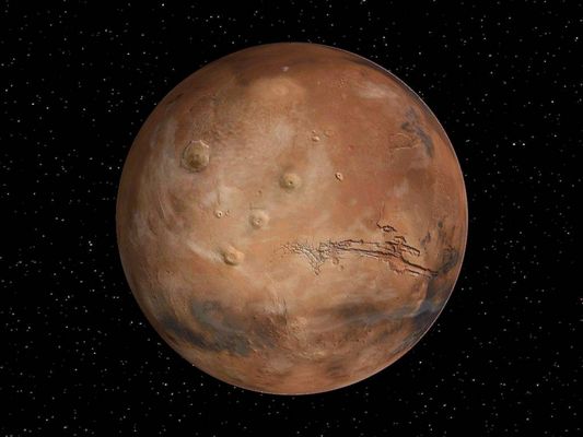 Earth and Mars, soon closer than ever!
The Red Planet is about to be spectacular again. In October and November 2005, Earth is catching up with Mars in an encounter that will culminate in a new close approach between the 2 planets.
The next time Mars may come this close is in AD 2287. Due to the way Jupiter's gravity tugs on Mars and perturbs its orbit, astronomers can only be certain that Mars has not come this close to Earth in the last 5000 years, but it may be as long as 60.000 years before it happens again. The encounter will culminate on October 30th.
By late October, Mars will be a bright star-like object in the sky and therefore very easy to spot.

Nota: le informazioni pubblicate in precedenza erano riferite al "contatto ravvicinato" Terra/Marte dell'AD 2003. 
Parole chiave: Artistic Views of the Solar System
