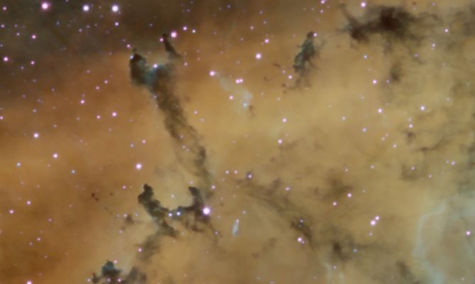 NGC 2237 - In the heart of the "Rosette Nebula"
"In qual parte del ciel, in quale idea
Era l'esempio, onde Natura tolse
Quel bel viso leggiadro, in ch'ella volse
Mostrar qua giù quanto lassù potea?

Qual ninfa in fonti, in selve mai qual Dea
Chiome d'oro sì fino a l'aura sciolse?
Quando un cor tante in sè certuti accolse?
Benchè la somma è di mia morte rea.

Per divina bellezza indarno mira
Che gli occhi de costei già mai non vide,
Come soavemente ella gli gira;

Non sa come Amor sana, e come ancide,
Chi non sa come dolce ella sospira,
E come dolce parla, e dolce ride".

F. Petrarca - "Rime Sparse"
Parole chiave: From Earth Images