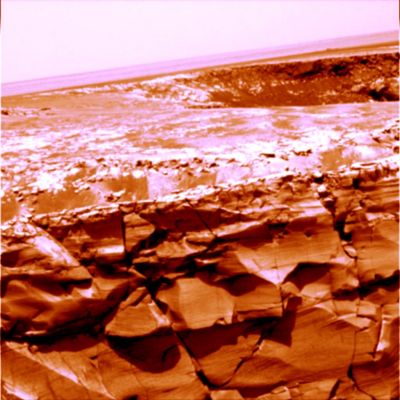 What if... - Sol 1073 (by Dr Paolo C. Fienga)
Fantasia cromatica, con distese di muschi color lilla sulla pianura di Meridiani.
Parole chiave: Martian Fantasy - Victoria Crater and surroundings