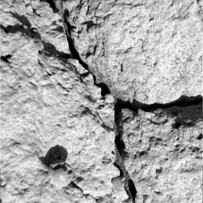 Martian "berry" - detail mgnf (1)
Vi offriamo due immagini riprese dal Rover Opportunity con il suo "microscopic imager" le quali ci potrebbero essere di grande aiuto per comprendere qualcosa di più delle "bacche marziane" che costellano la zona di Endurance Crater e che ricoprono la grande Roccia Bianca che tanto ha interessato ed interessa i Tecnici del Controllo Missione (e noi!). 
Guardate attentamente questa immagine e la successiva; cercate in particolare di prestare la massima attenzione alla "bacca" che, in entrambi i casi, viene messa (quasi) in primo piano. 
La prima "bacca" (cioè quella di questo frame) denota una specie di crepa centrale e, al suo interno (Vi suggeriamo di operare qualche ingrandimento dell'immagine per vedere meglio), sembra essere - almeno in parte - cava. 
La seconda "bacca", invece, è perfettamente chiusa, lucida e rotonda. 
Entrambe, inoltre, sembrano attaccate alla grande Pietra Bianca da qualcosa che potrebbe essere una sorta di "filamento" di roccia.
Parole chiave: Endurance Crater - Martian "berries"