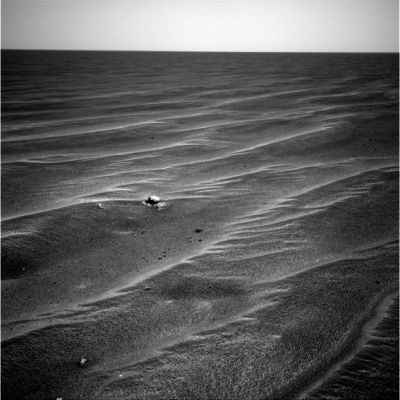 Sol 379: is there another "meteorite" on Mars?!? (1)
Dal Sol 379 del Rover Opportunity ci perviene questa immagine che sembra rappresentare un'altra "roccia anomala" - sia per il luogo di ritrovamento, sia per le sue caratteristiche esteriori - la quale, forse, potrebbe rivelarsi simile al (o "parte" del) meteorite costituito da Ferro e Nickel trovato accanto allo Scudo Termico (?) qualche settimana fa. Vi offriamo le prime due immagini di questo oggetto ed ora staremo a vedere il comportamento del Rover...
Parole chiave: Mars rocks, sand and debris - Controversial image