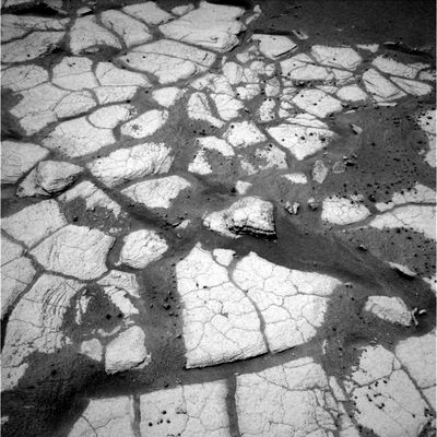 Details of the "Paving" (1) - Sol 609
Come abbiamo già notato e sottolineato in passato, l'idea dei Panorami Ridondanti, nata con le Missioni Apollo (e giustificabilissima, a quei tempi e per quel tipo di missioni), sembra essere diventata "l'unica idea" che la NASA applica al 100% con metodo e rigore scientifici. Il problema, però - e almeno dal nostro punto di vista... -, è che con questo "metodo", il 99% delle immagini in arrivo da Marte si risolve in una serie infinita di frames praticamente identici e, dato da non trascurarsi, qualitativamente sempre più scarsi e, in relazione ai corpi fotografati, sempre meno significativi. Ma la scientificità del "Metodo NASA" non finisce qui: il Dr Feltri sottolinea che i dettagli "realmente interessanti" vengono "scientificamente ignorati" e che le uniche immagini non completamente taroccate arrivano dalla Front e dalla Rear Haz-Cam dei Rovers poichè è "scientificamente dimostrato" che è "più difficile" manipolare quei frames già per loro natura soggetti ad una deformazione.
Parole chiave: Martian Paving