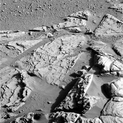 Close-up on "razorbladeslike" rocky layers (2) - Sol 699
Original caption:"Right Pan-Cam Non-linearized Full frame EDR acquired on Sol 699 of Opportunity's mission to Meridiani Planum at approximately 15:35:29 MLT.
Camera commanded to use Filter 1 (436 nm)".
Parole chiave: Outcrops - Erebus Crater