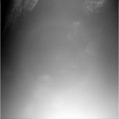 Midday clouds - Sol 763
Caption NASA originale:"Left NavCam Non-linearized Downsampled EDR acquired on Sol 763 of Opportunity's mission to Meridiani Planum at approximately 12:16:58 MLT".
Parole chiave: Martian Sky - clouds over Meridiani Planum
