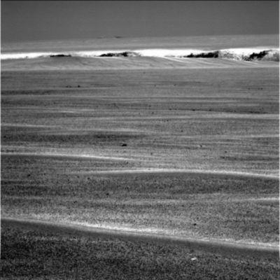 Victoria Crater (2) - Sol 948
Caption NASA:"Left PanCam Non-linearized Full frame EDR acquired on Sol 948 of Opportunity's mission to Meridiani Planum at approx. 14:49:48 MLT. 
Camera commanded to use Filter 2 (753 nm)".
Parole chiave: Victoria Crater