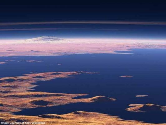 The Olympus Mons and the Great Ocean of Mars
Una splendida visione artistica di Marte (reperita sul Sito "The Enterprise Mission" - laddove essa funge da visual introduction" per un articolo redatto dal Collega Mike Bara) nel tempo - remoto? - in cui un Oceano "liquido" occupava buona parte delle sue aree equatoriali. Si tratta di un'Opera, a nostro parere, davvero molto bella e di grande impatto visivo. 
Per quanto riguarda l'articolo di Mr Bara, preferiamo evitare ogni commento ed invitarVi a leggerlo direttamente e quindi a maturare le Vostre convinzioni in completa autonomia e senza 'imbeccate'...
Parole chiave: Artistic Views of the Solar System