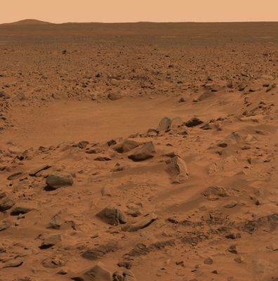 Bonneville Crater and a 360� panorama (3) - Sol 68
In questa sezione, in alto, leggermente sulla Vostra Sx, il 'bozzolo' (o il 'Nido', se preferite) dentro al quale Spirit è giunto su Marte.
Parole chiave: Mars Panorama