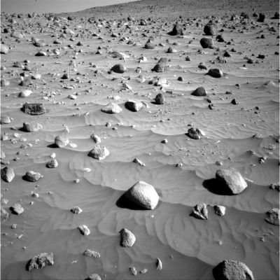 Mars rocks
Un'immagine perfetta per i Cercatori di Anomalie: fra le tante rocce che appaiono in questo frame, ce ne sono alcune che si caratterizzano per la "stranezza" della loro forma. Certamente si tratta di opere della Natura ma, in fondo, può anche darsi che ci sia qualcosa di diverso, dietro alle curiose fattezze di questi macigni. In fondo, che cos'è il piacere della ricerca senza un pizzico di immaginazione?!?...
Parole chiave: Mars rocks, sand and debris