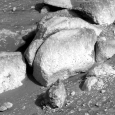 Samples of "Mars Rocks" - Sol 448 (3)
Ancora lo stesso soggetto: Filtro 6, ore 15:26 e 49", MLT. 
Stiamo guardando un "sasso"?!?
Parole chiave: Mars rocks, sand and debris - Controversial image