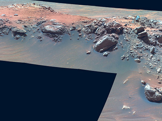 Lies on lies: the "Miracle of Jibsheet", the "mutant outcrop" (2) - Sol 477
Guardare, prendere nota delle configurazioni superficiali e quindi andare avanti: se affiancate i frames, il lavoro di "scoperta" del Miracolo (anzi: dei Miracoli...) di Jibsheet Vi riuscirà molto più semplice...
Parole chiave: Highly controversial frame