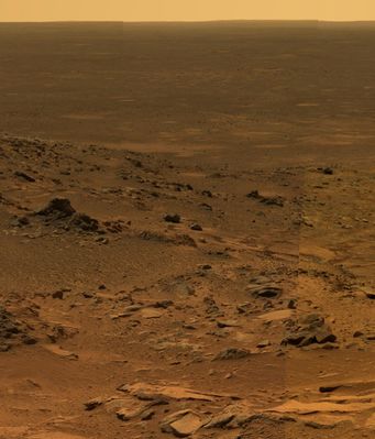Gusev Crater's Horizon - Soles 497/500 (Approximate True Colors; credits: NASA/JPL-Caltech)
nessun commento
Parole chiave: Mars Panorama - Mars rocks, sand and debris - Controversial