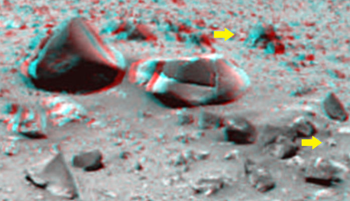 The "Dual Nature" of Martian boulders - Sol 670
Come per "Humphrey 2", Vi proponiamo anche il "Macigno Bicolore" nella versione in 3D operata dal Dr Feltri. 
Le Anomalìe restano, i dubbi - sempre più "Amletici" - ...pure.
Parole chiave: Mars rocks, sand and debris - 3D - Highly Controversial Image - Alessio Feltri