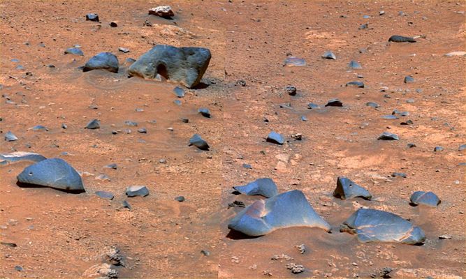 Details of some unusual-looking rocks - false colors (2) - Sol 673
nessun commento
Parole chiave: Mars rocks, sand and debris