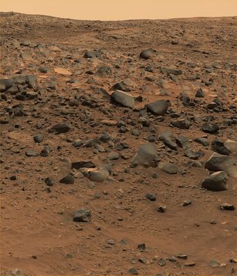 Inner Basin (1) - Sol 672 - 677
Original caption:"In late November 2005 while descending Husband Hill, NASA's MER Spirit took the most detailed panorama so far of the Inner Basin, the Rover's next target destination. 
Spirit acquired the 405 individual images that make up this 360° view of the surrounding terrain using 5 different filters on the PanCam. The rover took the images on Soles 672 to 677 (Nov. 23 to 28, 2005). 

This image is an approximately true-color rendering using camera's 750-, 530-, and 430-nnmt filters. Seams between individual frames have been eliminated from the sky portion of the mosaic to better simulate the vista a person standing on Mars would see".
Parole chiave: Mars Panorama - Inner Basin