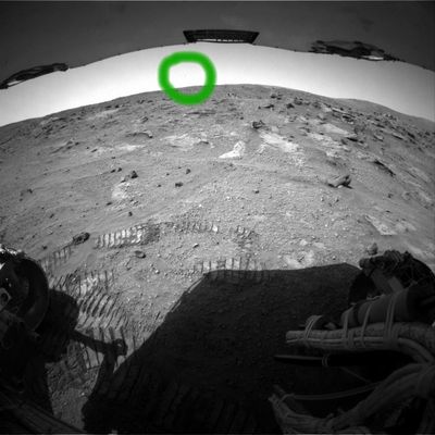 Martian "bird" (or UFO) on sight! (2) - Sol 690
Original caption:"Right Rear Haz-Cam Non-linearized Full frame EDR acquired on Sol 690 of Spirit's mission to Gusev Crater at approx. 13:32:05 MLT".
Parole chiave: Highly controversial frame