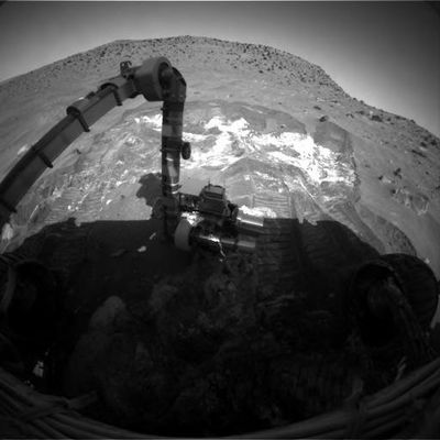 The "Trench" - Sol 724
Original caption:"Right Front Haz-Cam Non-linearized Downsampled EDR acquired on Sol 724 of Spirit's mission to Gusev Crater at approximately 10:02:16 MLT".
Parole chiave: Mars rocks, sand and debris