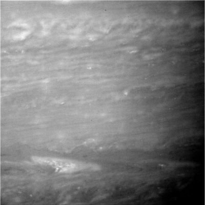Sea of Clouds (1)
Caption NASA:"W00015413.jpg was taken on May 22, 2006 and received on Earth on May 23, 2006. The camera was pointing toward Saturn that, at the time, was approximately 269.602 Km away. 
The image was taken using the CB2 and CL2 filters".
Parole chiave: Saturn - Atmosphere - upper layers