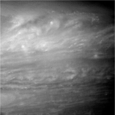 Sea of Clouds (2)
Caption NASA:"W00015418.jpg was taken on May 22, 2006 and received on Earth on May 23, 2006. The camera was pointing toward Saturn that, at the time, was approximately 270.460 Km away.
The image was taken using the CB2 and CL2 filters".
Parole chiave: Saturn - Atmosphere - upper layers
