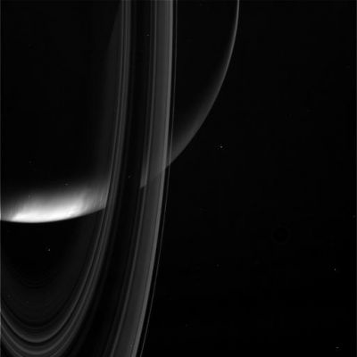 Saturn in the Night...
Caption NASA originale:"W00016667.jpg was taken on July 26, 2006 and received on Earth July 26, 2006. The camera was pointing toward Saturn that, at the time, was approximately 1.492.885 Km away.
The image was taken using the MT3 and IRP0 filters. 
This image has not been validated or calibrated". 
Parole chiave: Saturn