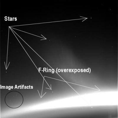 Overexposed F-Ring, a few Stars and some Image-Artifacts
nessun commento
Parole chiave: Image Details and Explanations