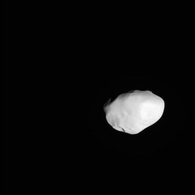 Telesto
Original caption:"N00041282.jpg was taken on October 11, 2005 and received on Earth October 12, 2005. The camera was pointing toward TELESTO at approx. 15.409 Km away; this image was taken using the P0 and GRN filters. This image has not been validated or calibrated".
Parole chiave: Saturn's Moons - Telesto